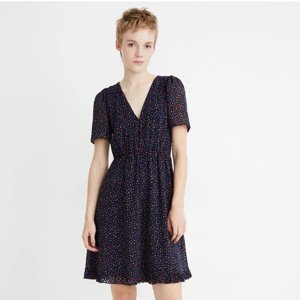 Madewell Flutter Sleeve Ruffle Hem Dress